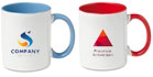 Wit met rood of blauw + Logo en naamopdruk